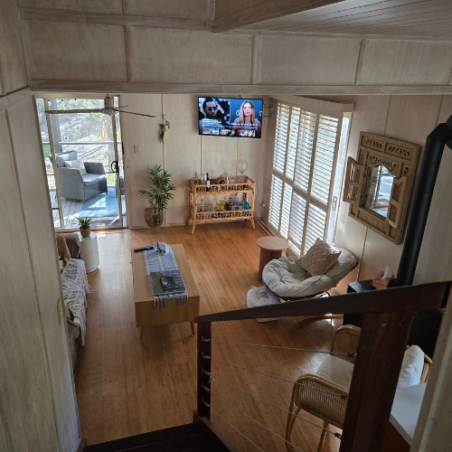 Couran Cove Eco Cabin ECD View to Downstairs Lounge Image