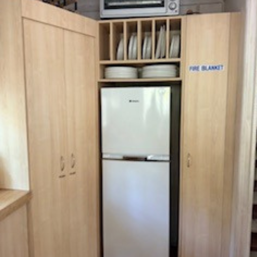 Couran Cove Eco Cabin ECm Fridge in Kitchen Image