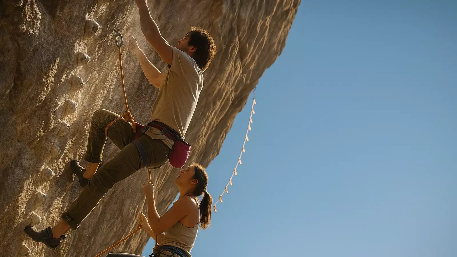 Rock climbing with belay — change enablement and trust