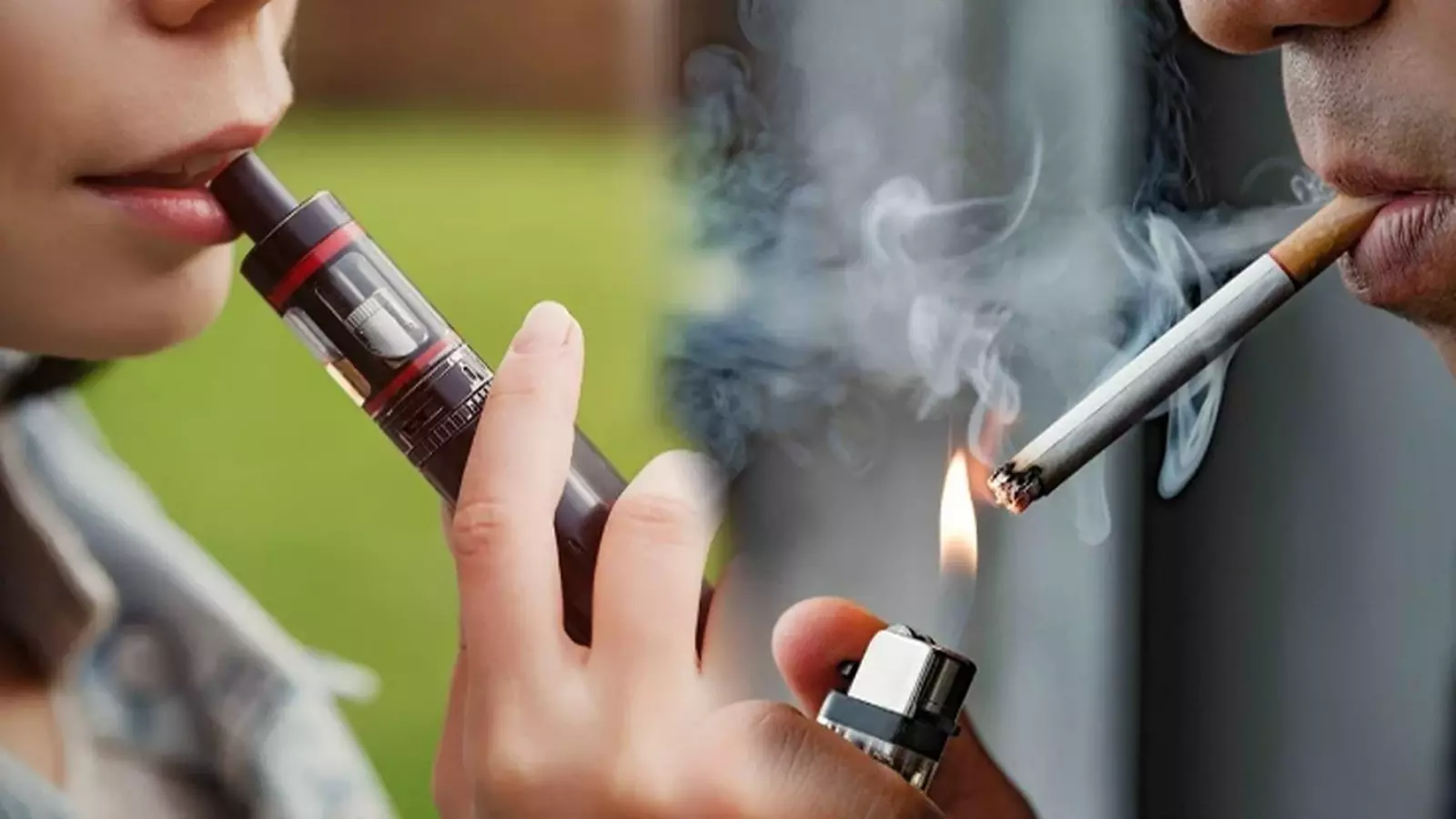 People vaping and smoking - quit smoking or vaping