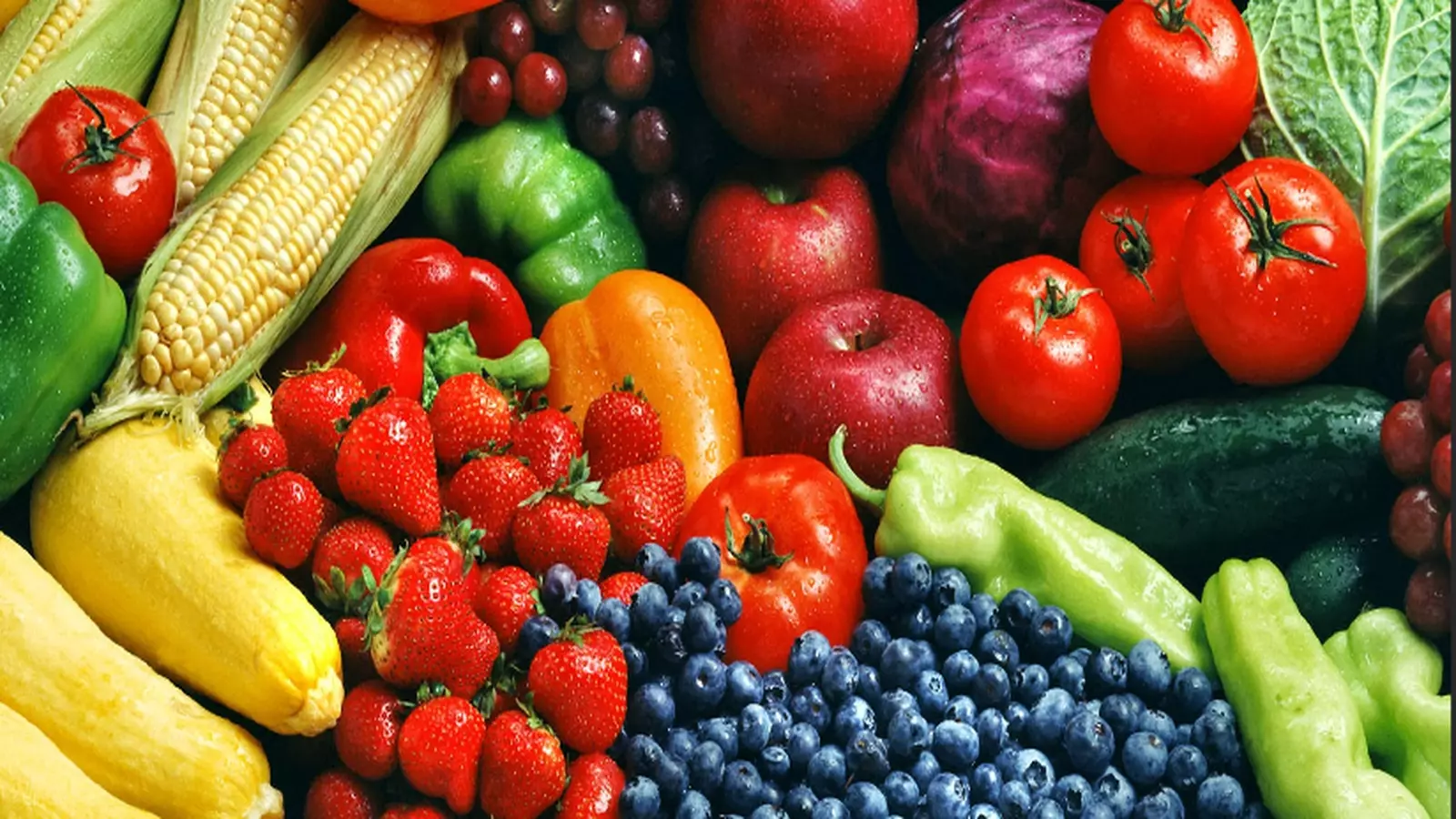 Different types of fruit and vegetables