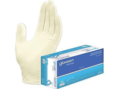 GloveOn Innova Latex Examination Gloves Powder Free Box of 100 GloveOn Innova Latex Examination Gloves Powder Free Box of 100