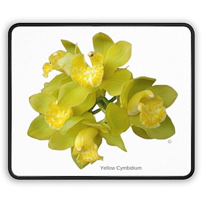 Yellow Cymbidium Orchid Mouse Pad