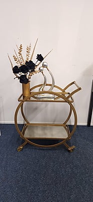 Gold & Glass Bar Trolley Cart Hire