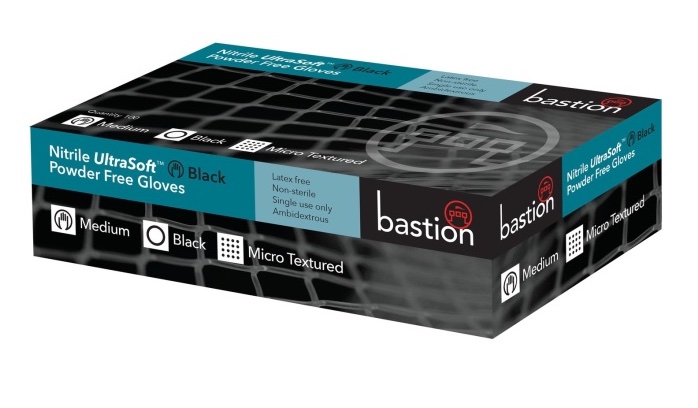Bastion Nitrile Ultra Soft Black Powder Free Gloves Pack of 100 Bastion Nitrile Ultra Soft Black Powder Free Gloves Pack of 100