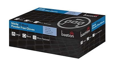 Bastion Nitrile Disposable Gloves Powder Free Black Pack of 100 Bastion Nitrile Disposable Gloves Powder Free Black Pack of 100