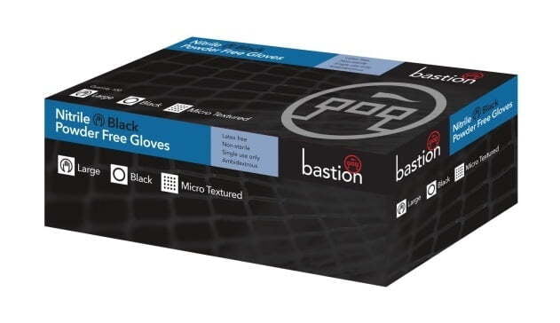Bastion Nitrile Disposable Gloves Powder Free Black Pack of 100 Bastion Nitrile Disposable Gloves Powder Free Black Pack of 100