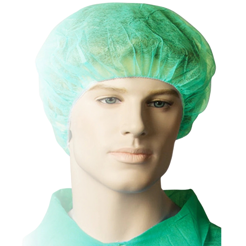 Bastion Polypropylene Bouffant Cap 21" Green Carton of 1000