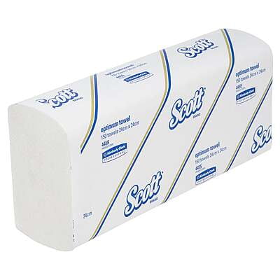 Scott Optimum Towel White 24cmx24cm 150 Towel Carton of 16