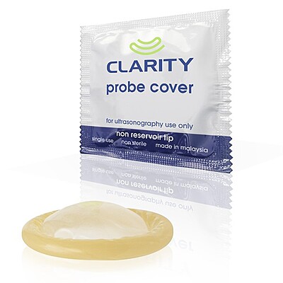 Clarity Lubricated Ultrasound Probe Covers Dispenser Box of 100 Clarity Lubricated Ultrasound Probe Covers Dispenser Box of 100