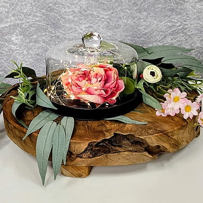 Flinders Teak Footed Stand 40cm - Hire Flinders Teak Footed Stand 40cm - Hire