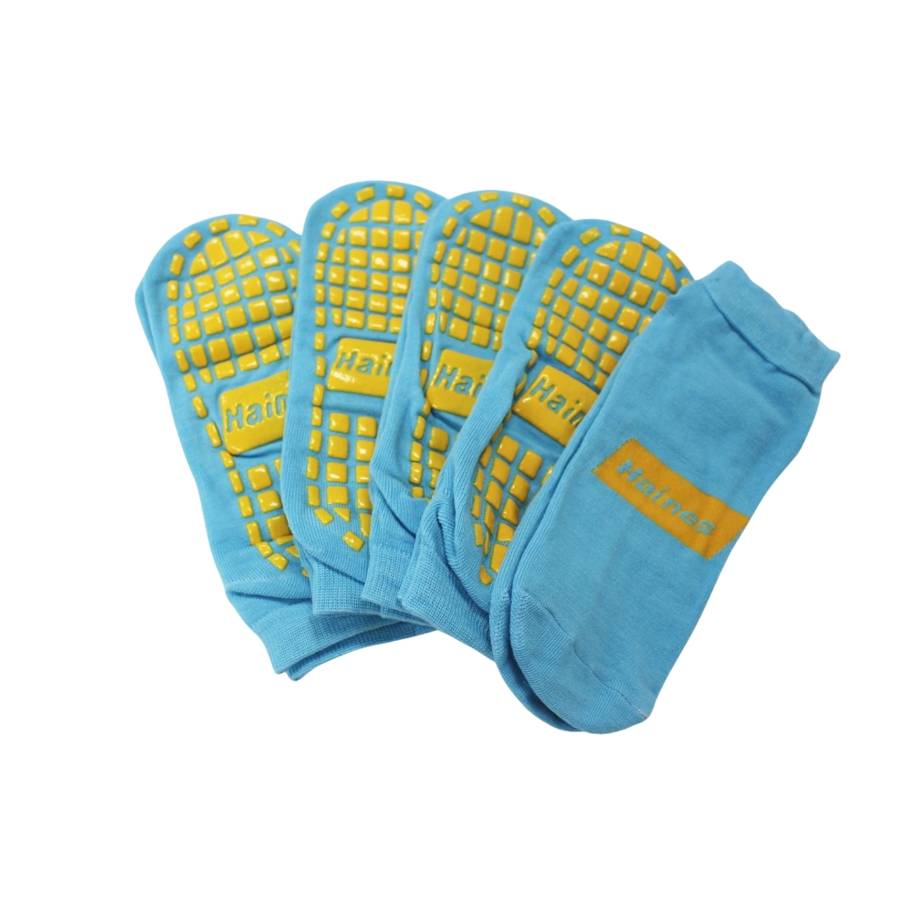 Haines SallySock Non-Slip Patient Socks Large Sock size - Yellow Grips Pack of 20 Pairs