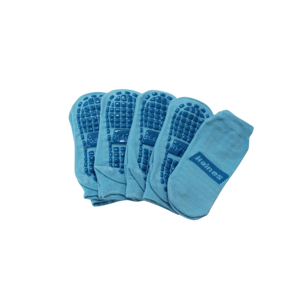 Haines SallySock Non-Slip Patient Socks Paediatric X-Small Teal Grips Pack of 20 pairs