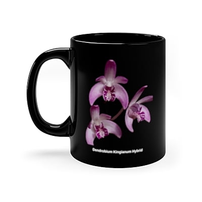 Den. Kingianum Hybrid Orchid Black Coffee Mug