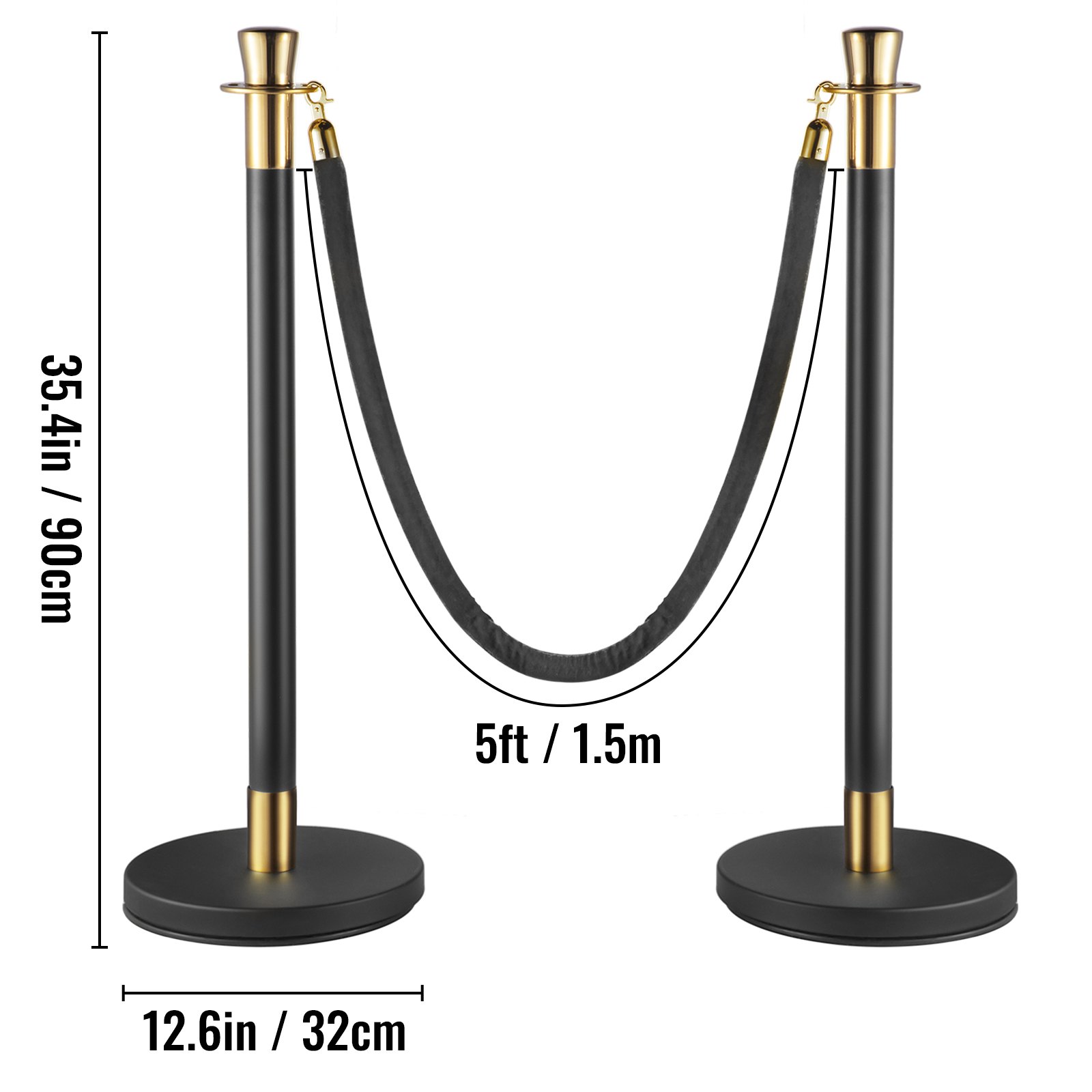 Black & Gold Bollards - Hire Package Black & Gold Bollards - Hire Package