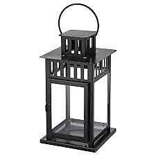 Malmo Modern Black Candle Lantern - Hire