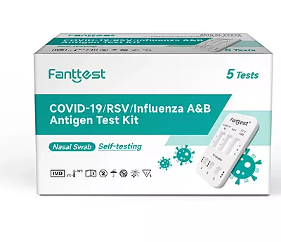 5Pack Fanttest COVID-19/RSV/FLU A&B Antigen Combo Rapid Test Kit (4 in 1)