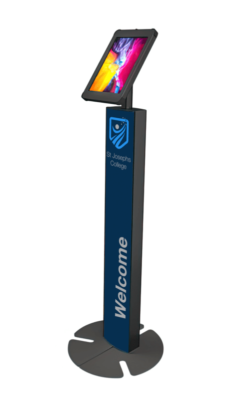 Custom Branded iPad Floor Stand With Printer Mount Custom Branded iPad Floor Stand With Printer Mount
