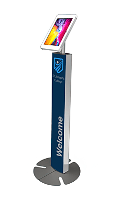 Custom Branded iPad Floor Stand With Printer Mount Custom Branded iPad Floor Stand With Printer Mount