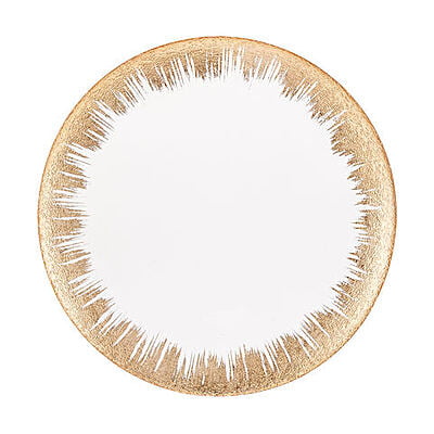 Foil Gold Edge Hand-Painted Charger Plate -Hire Foil Gold Edge Hand-Painted Charger Plate -Hire