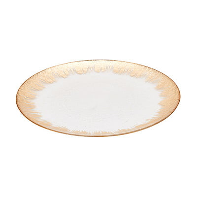 Foil Gold Edge Hand-Painted Charger Plate -Hire Foil Gold Edge Hand-Painted Charger Plate -Hire
