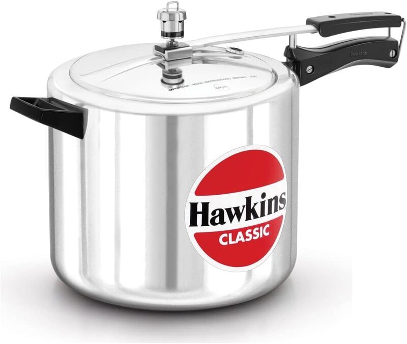 Hawkins Classic Aluminum Pressure Cooker 10 Litres - Silver - Wide - CL10