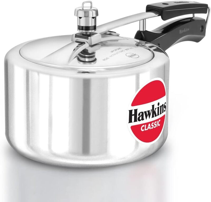 Hawkins Classic Aluminum Pressure Cooker 3 Litres - Silver - Wide - CL3W