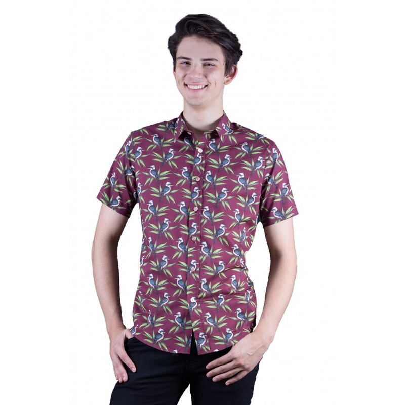 Kookaburra Mulberry Shirt - Ozzie Mens Short Sleeve Shirt Kookaburra Mulberry Shirt - Ozzie Mens Short Sleeve Shirt