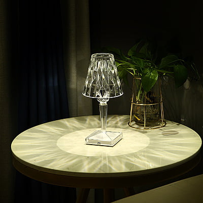 Crystal Cone Rechargeable Cordless Table Lamp Hire Crystal Cone Rechargeable Cordless Table Lamp Hire