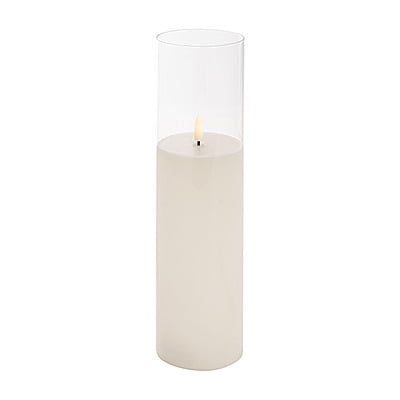 LED Pillar Candles in Glass Vases