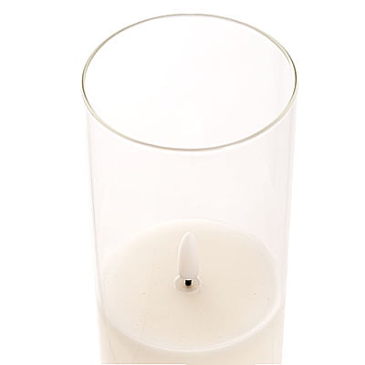 LED Pillar Candles in Glass Vases