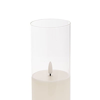 LED Pillar Candles in Glass Vases
