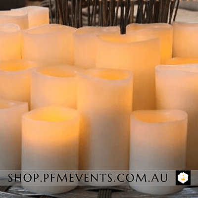 LED Premium Event Pillar Candles - Hire