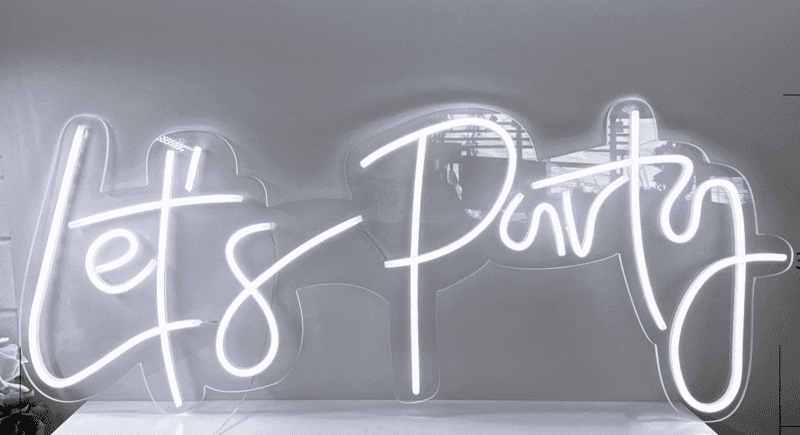 Let's Party Neon Sign Hire Let's Party Neon Sign Hire