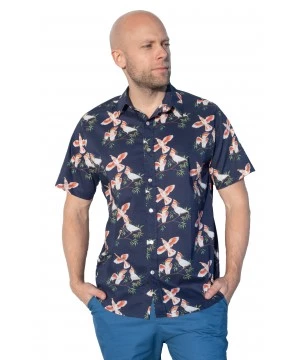 Major Mitchells Cockatoo Midnight Blue Shirt - Ozzie Mens Short Sleeve Shirt Major Mitchells Cockatoo Midnight Blue Shirt - Ozzie Mens Short Sleeve Shirt
