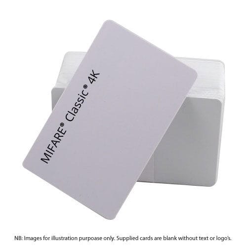 Cards .76mm PVC MIFARE 4K Plain White (100 Pack)