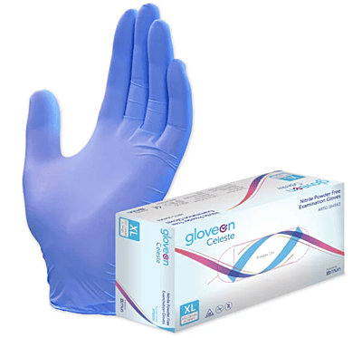 GloveOn Celeste Powder Free Nitrile Exam Gloves XL 180/box