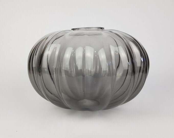 Vintage Smokey Black 18cm Pumpkin Vase / Bowl - Hire Vintage Smokey Black 18cm Pumpkin Vase / Bowl - Hire
