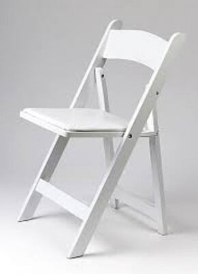 White Hamptons Padded Folding Chair Hire