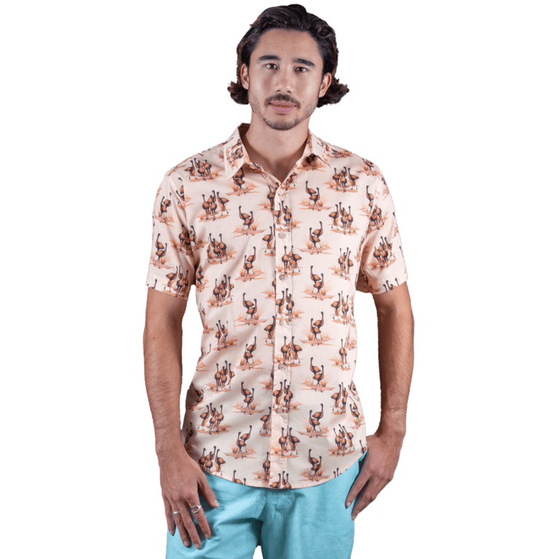 Emu Dusty Pink Shirt - Ozzie Mens Short Sleeve Shirt Emu Dusty Pink Shirt - Ozzie Mens Short Sleeve Shirt