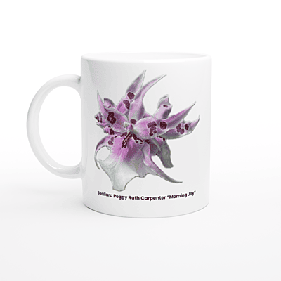 Bea. Peggy Ruth Carpenter "Morning Joy" White Coffee Mug