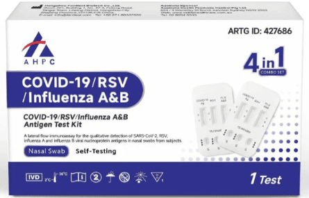 Single AHPC COVID-19/RSV//FLU A&B Antigen Combo Rapid Test Kit (4 in 1)
