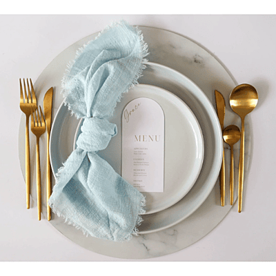 Wild Luxe Collection - Heron Island Blue Textured Cloth Napkin Hire Wild Luxe Collection - Heron Island Blue Textured Cloth Napkin Hire