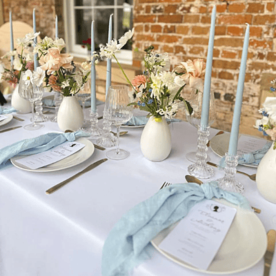Wild Luxe Collection - Heron Island Blue Textured Cloth Napkin Hire Wild Luxe Collection - Heron Island Blue Textured Cloth Napkin Hire
