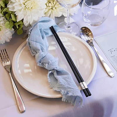 Wild Luxe Collection - Heron Island Blue Textured Cloth Napkin Hire Wild Luxe Collection - Heron Island Blue Textured Cloth Napkin Hire