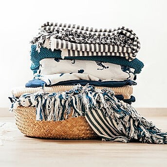 Basket of Throw Blankets - Hire