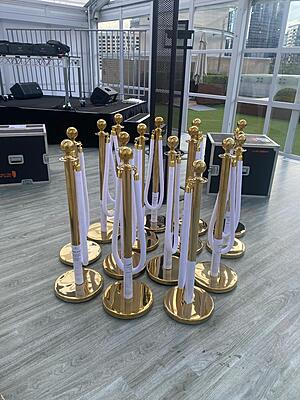 Gold Bollards & Ropes - Hire Package Gold Bollards & Ropes - Hire Package