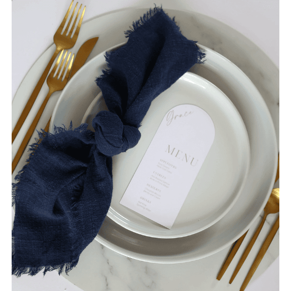 Wild Luxe Collection - French Navy Textured Cloth Napkin Hire Wild Luxe Collection - French Navy Textured Cloth Napkin Hire