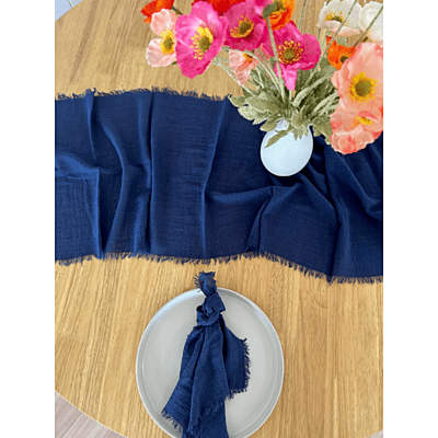 Wild Luxe Collection - French Navy Textured Cloth Napkin Hire Wild Luxe Collection - French Navy Textured Cloth Napkin Hire