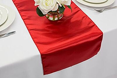 Red Satin Table Runner Hire